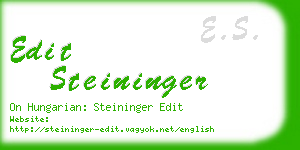 edit steininger business card